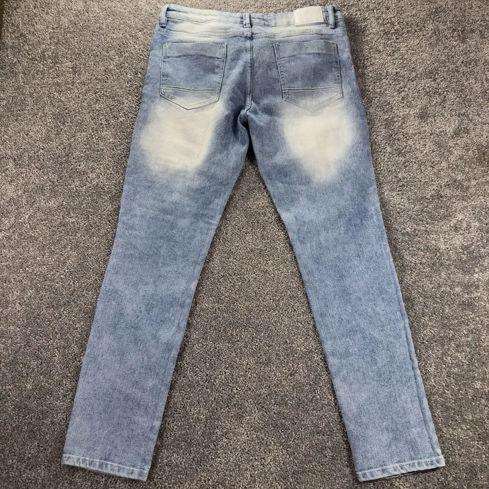 SOUTHPOLE Jeans Men's‎ 36x32 (34x31) Skinny Acid Wash Stacked Knee Distressed